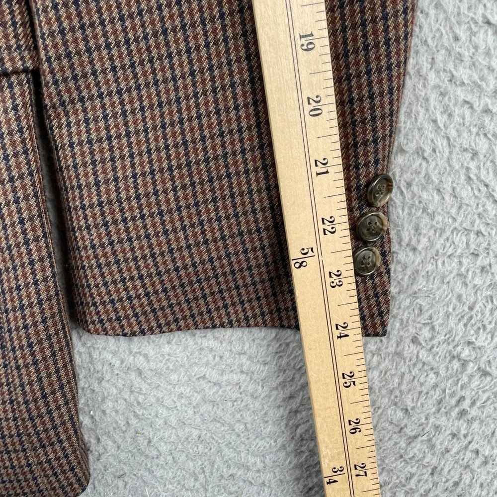 Pendleton Blazer Mens 40 Houndstooth Wool Blend Two Button Sport Coat Jacket